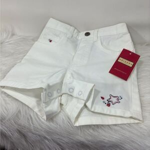 White shorts with embroidery and appliqué size 18 months
